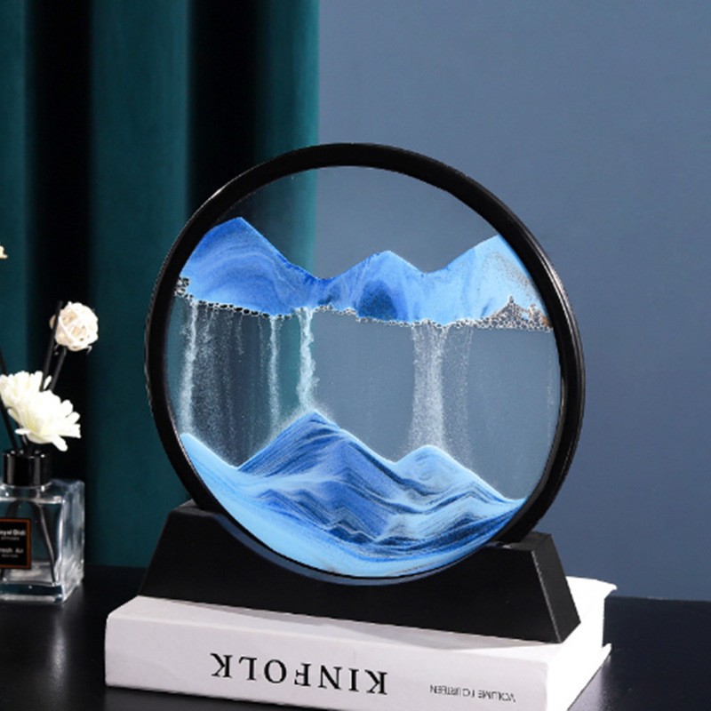 直销3d流沙画创意礼品生日礼物客厅玄关家居装饰办公室摆件定制图片