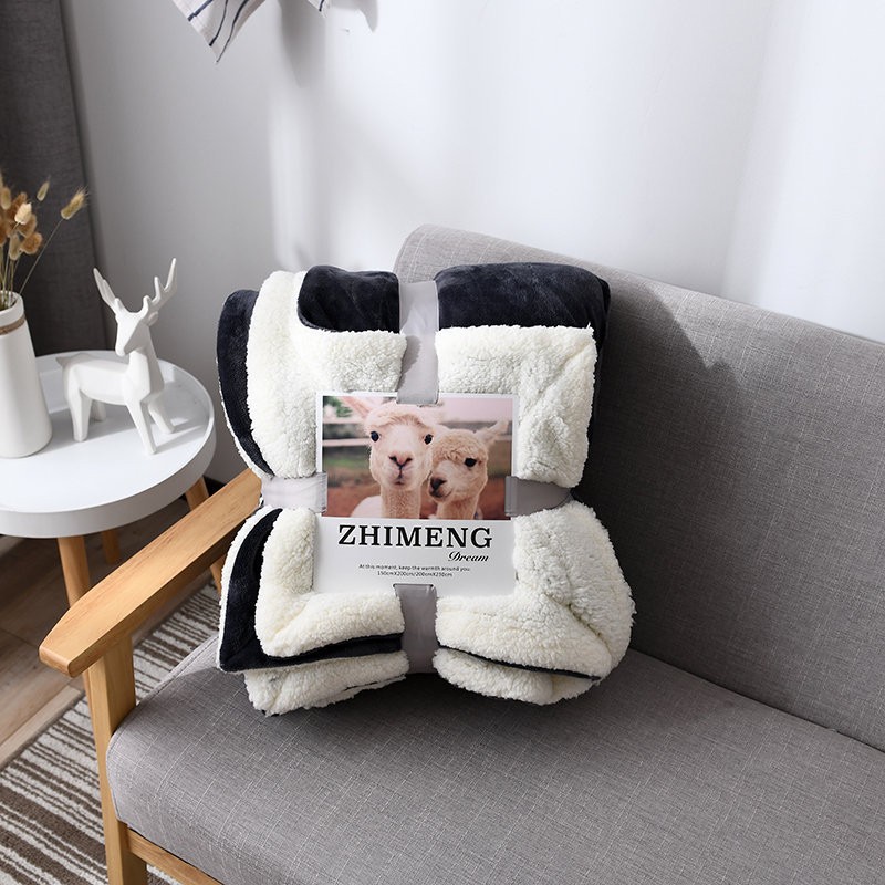 羊羔绒毛毯双层柔软复合加厚绒毯盖毯色保暖毯子加厚保暖定制