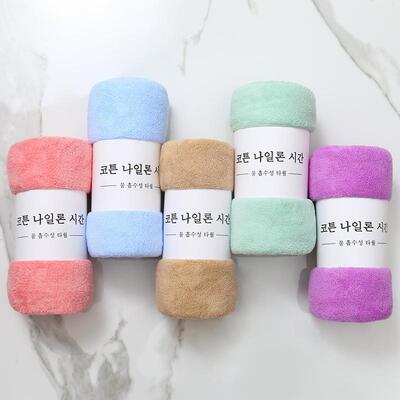 经编珊瑚绒切边五彩毛巾浴巾 加厚柔软吸水logo字母毛巾套装