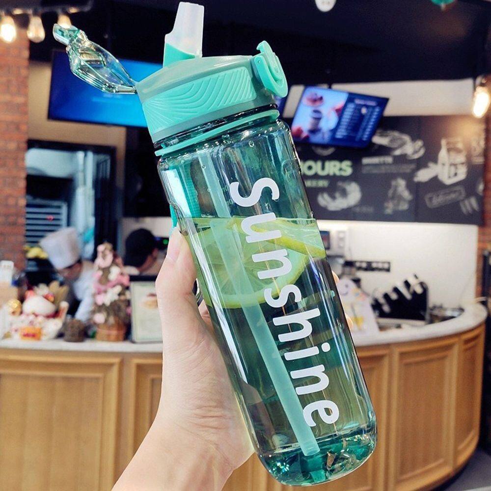 韩版简约大容量塑料吸管杯大人男女学生便携运动水杯创意随手杯子