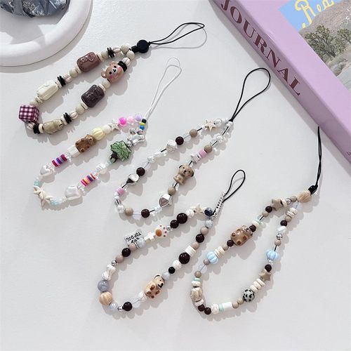 可可小熊秋冬配色手机链可爱拍立得ccd挂绳装饰设计感潮椰树定制