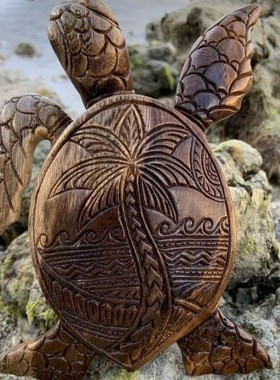 夏威夷图案海龟树脂工艺品装饰摆件 海滩海龟设计装饰定制
