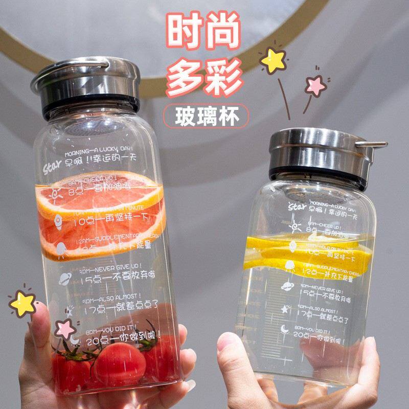 创意卡通儿童牛奶杯 宝宝早餐酸奶玻璃杯 玻璃ins带吸管透明水杯