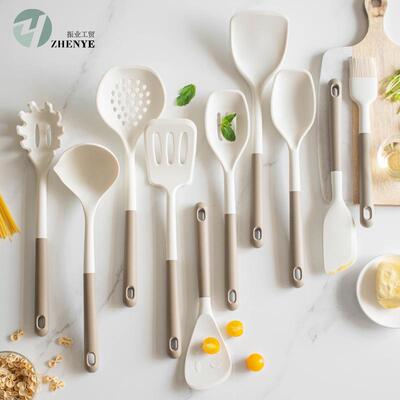 全包硅胶厨房厨具10件套烹饪铲勺套装Kitchen Utensil