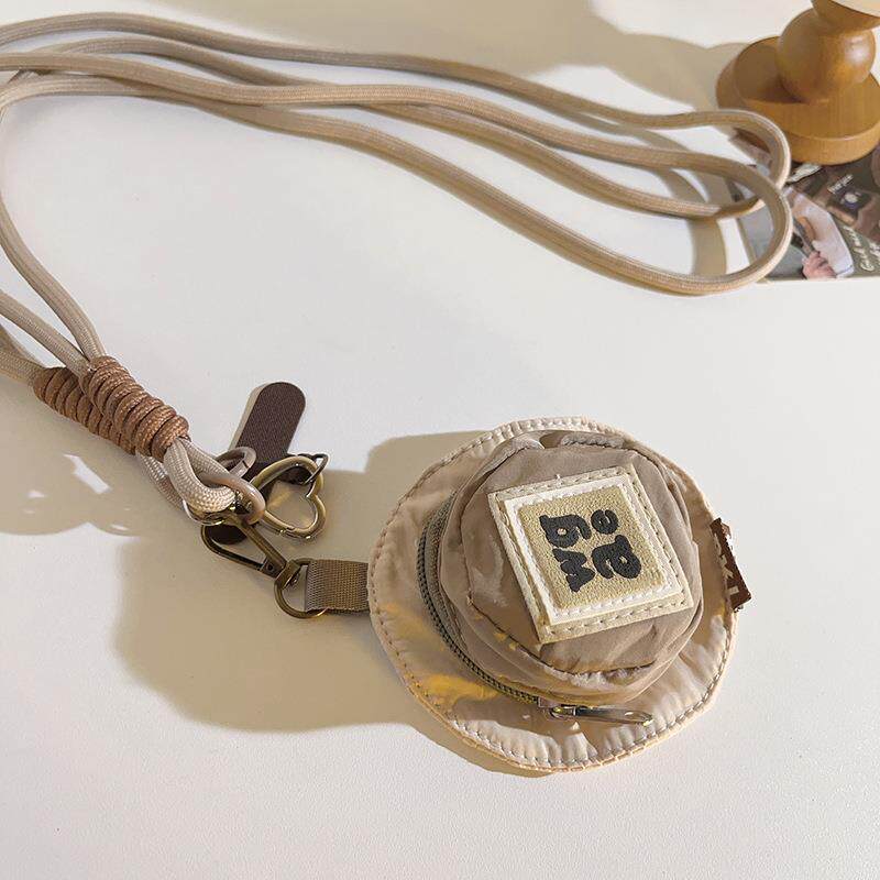 创意wgae帽子包挂件手机壳挂绳旋转挂饰品斜跨背带长款编织带通用