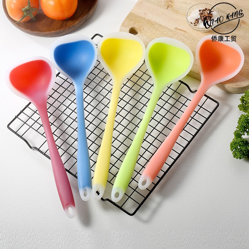 厨房用品半透明硅胶汤勺烹饪勺中式汤壳锅碗瓢盆工具勺子定制