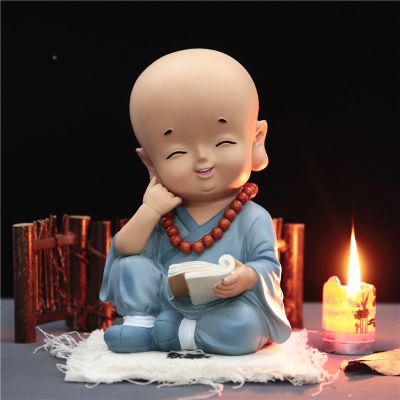 少林功夫禅意小和尚装饰礼品树脂摆件学生礼品创意桌面摆件工定制