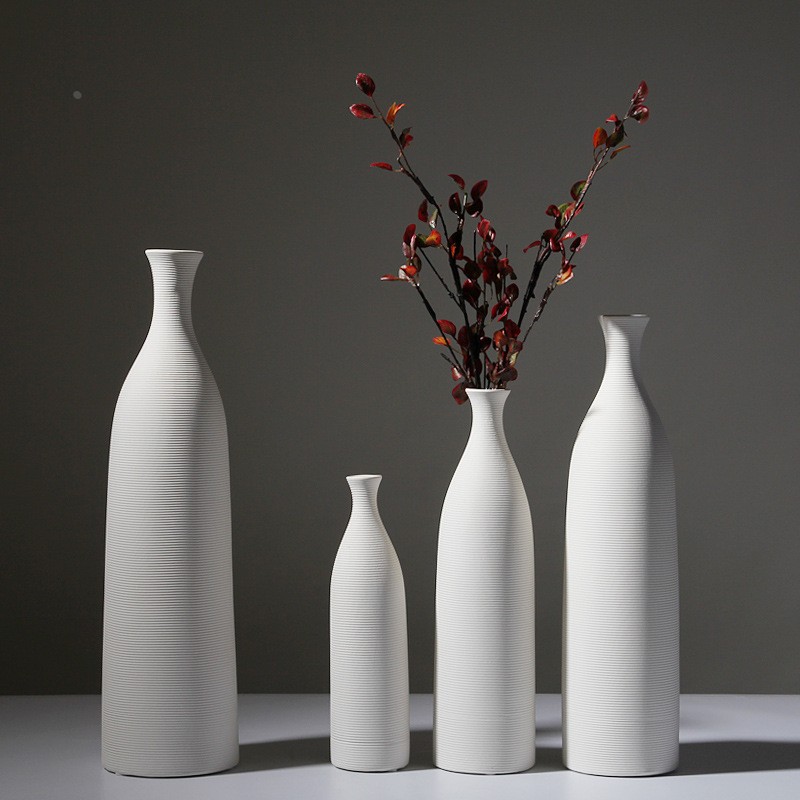 陶瓷花瓶摆件现代简约家居软装饰品样板间咖啡厅餐厅客厅摆设定制