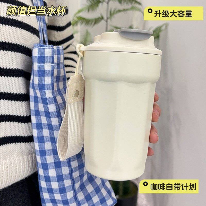 咖啡保温杯316不锈钢大容量女生高颜值随行杯八角杯儿童便携水杯