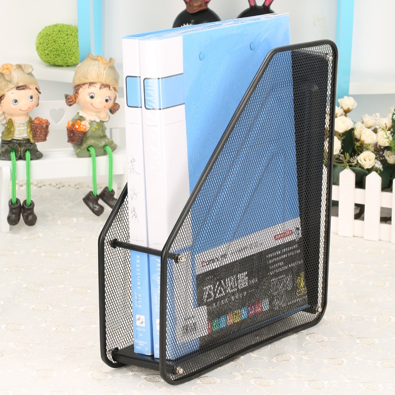 铁网直角单联杂志盒 创意铁网单联文件收纳盒文件框文件栏定制
