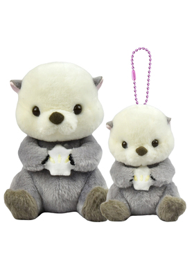 日本AMUFUN正版 amuse挂件玩偶海獭礼品仿真动物毛绒玩偶公仔挂件