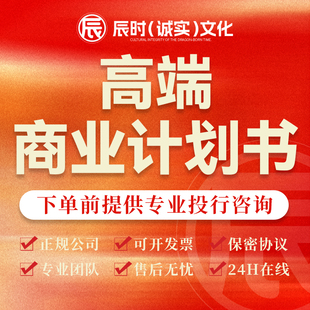 商业计划书代写创业融资众筹投资项目招商策划ppt企划书方案代做