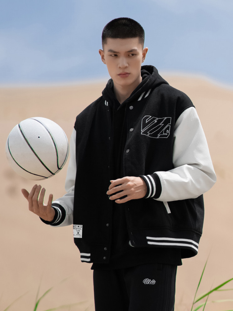 0.1% ASPIRANTS UZIS 스포츠 재킷 남성 봄 가을 니트 미국 야구 유니폼 트렌디 패치워크 재킷[브랜드