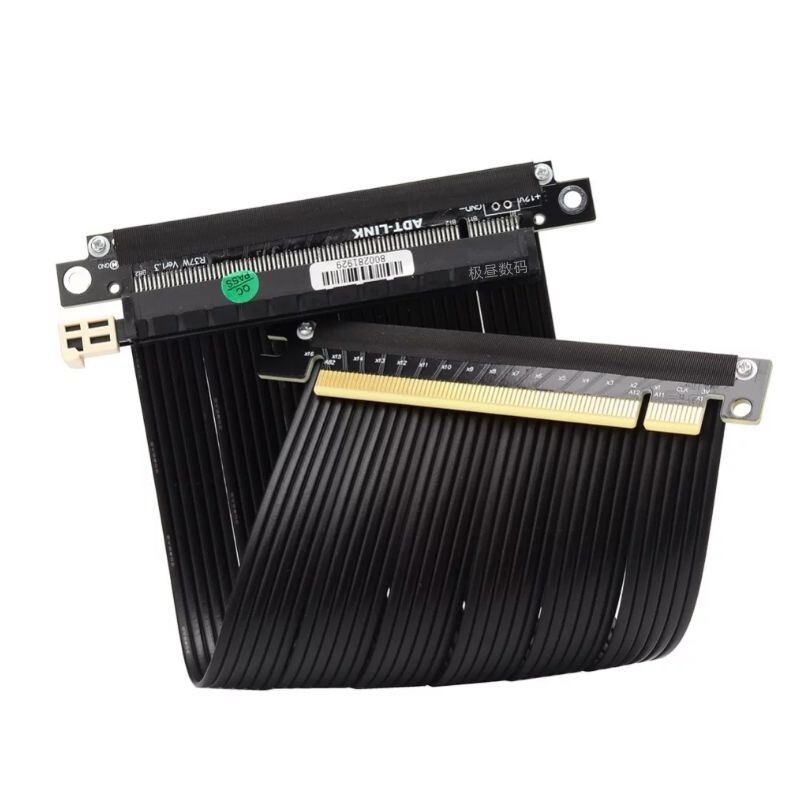ADT GRAPHICS CARD EXTENSION LINE PCIE4.0X16 DUAL REVERSE FULL-SPEED STABLE COMPATIBLE ITX SMALL CHASSIS VERTICAL GRAPHICS CARD