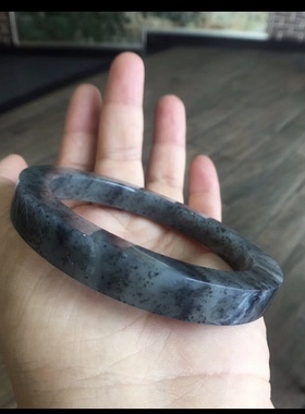 新疆和田玉和田青花籽料墨玉籽料点墨手镯玉镯60