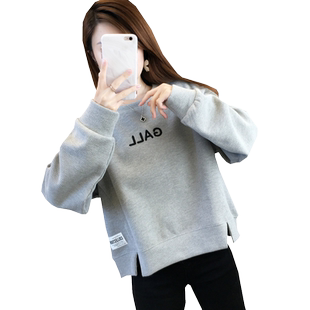 秋冬季2025新款加绒加厚卫衣女韩版宽松设计感小众小个子短款上衣
