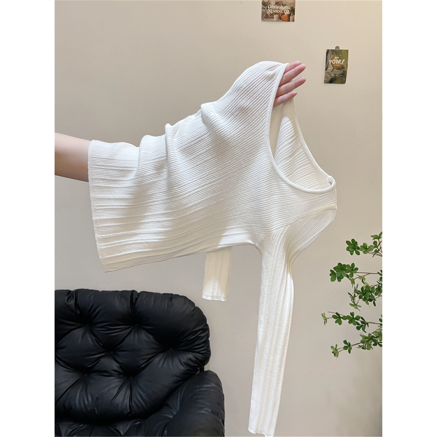 纯欲风白色毛衣女打底针织衫上衣