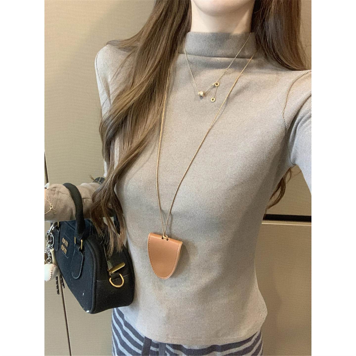 磨毛打底衫女秋冬季2026新款内搭叠穿半高领长袖t恤加厚保暖上衣,女装/女士精品,T恤,淘宝优惠券,粉丝福利购,淘宝优惠卷