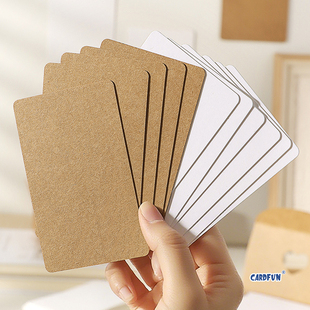 空白卡片硬卡纸手写圆角diy英语单词卡自制识字卡手绘涂鸦卡片手写卡随身携带卡幼儿识字卡片主持人便携书签