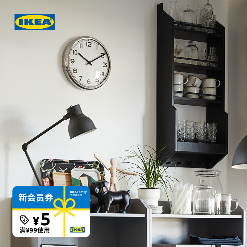 家用挂钟IKEA简约现代不锈钢