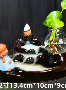 家用室内倒流香香炉檀香净化空气创意新款陶瓷茶道摆件熏香a1179