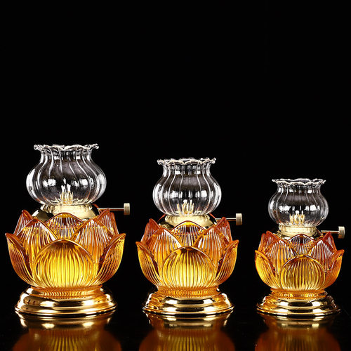 适用直供琉璃油灯   雾面油灯 佛具用品 琉璃工艺品菩提油灯a0133