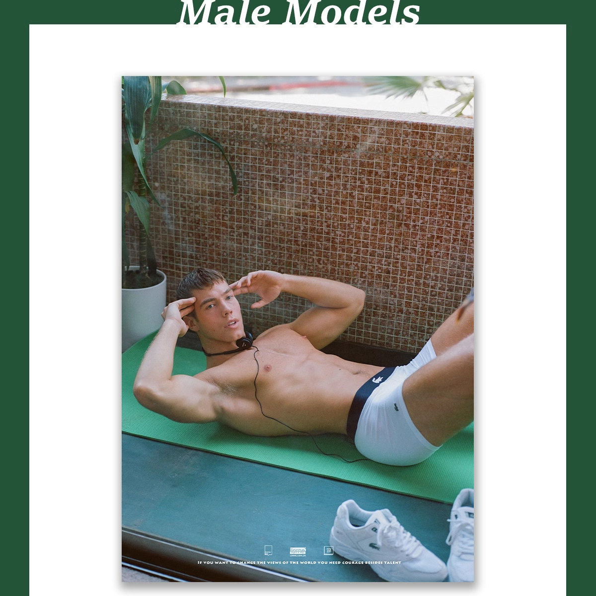 POSTERBOY性感男模DerekChadwick海报/内裤杂志大片夏日装饰画