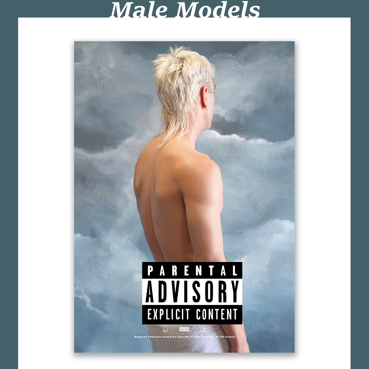 复古男模画报/印刷品/相片纸居家海报/A3性感翘臀装饰画/S062