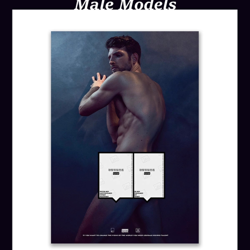 男模画报性感海报/男色肌肉线条美翘臀装饰画/POSTERBOY