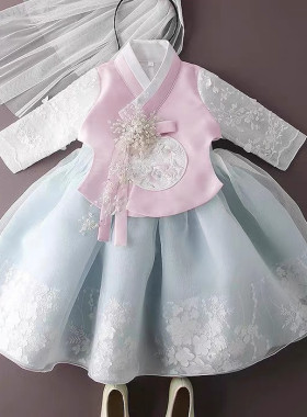 女童汉服套装儿童中国风古装小女孩古风表演服韩服朝鲜服饰延吉