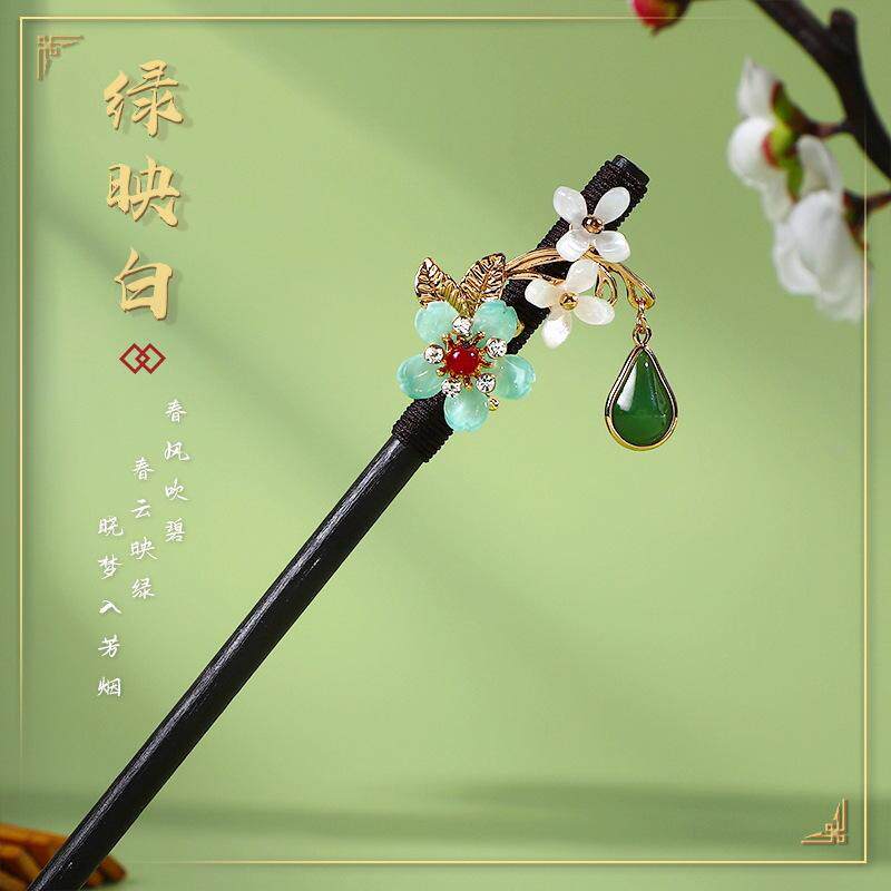 古风发簪流苏步摇木簪子仿黑檀木头饰盘发汉服配饰挽发古装发爆款