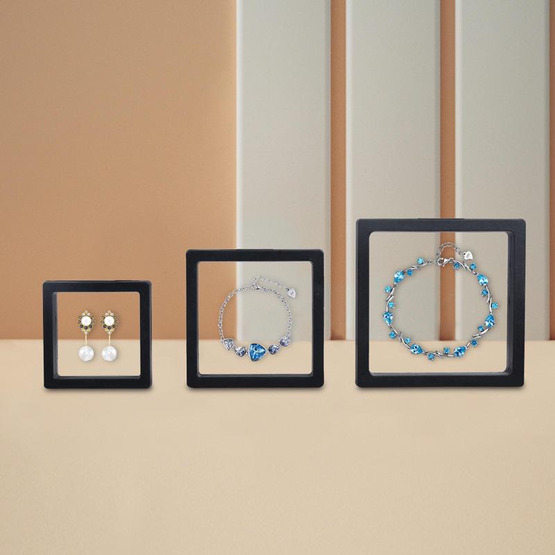 透明PE薄膜展示盒悬浮包装盒珠宝首饰戒指手链盒小商品礼品盒爆款