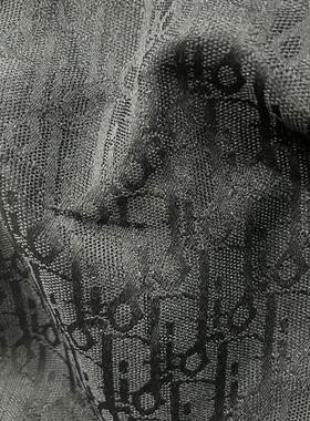 D字母色织提花面料Diro英文复古梭织涤棉网红潮牌服装包包爆款