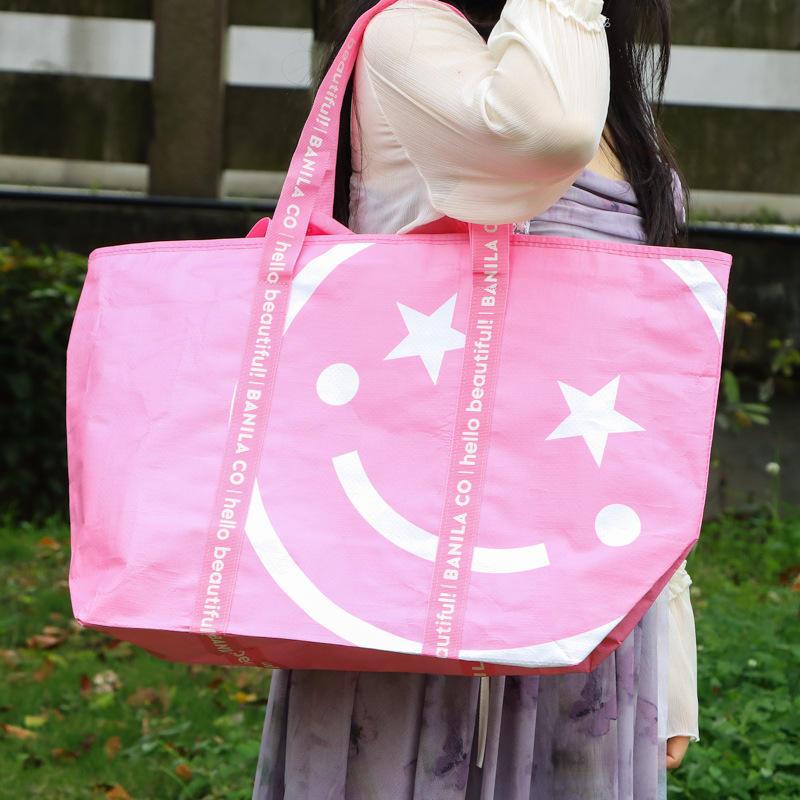 现货手提编织袋pp加厚覆膜防水蛇皮袋定制广告彩印礼品购物袋爆款