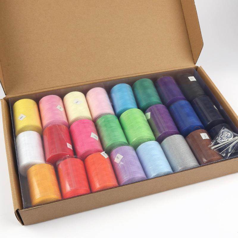 针线盒家用套装缝纫线彩色小卷402线黑线白线红线宝塔手工缝爆款