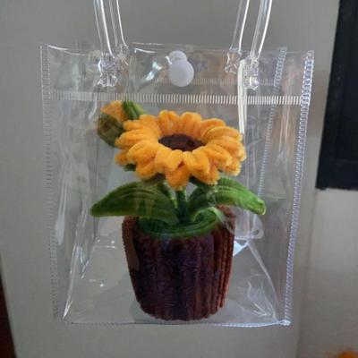 PVC透明手提袋伴手礼品袋子喜糖结婚网红盆栽鲜花奶茶小塑料爆款