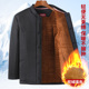 冬季 爸爸棉袄加绒加厚保暖衣服老人70岁爷爷纽扣棉衣防寒保暖棉服
