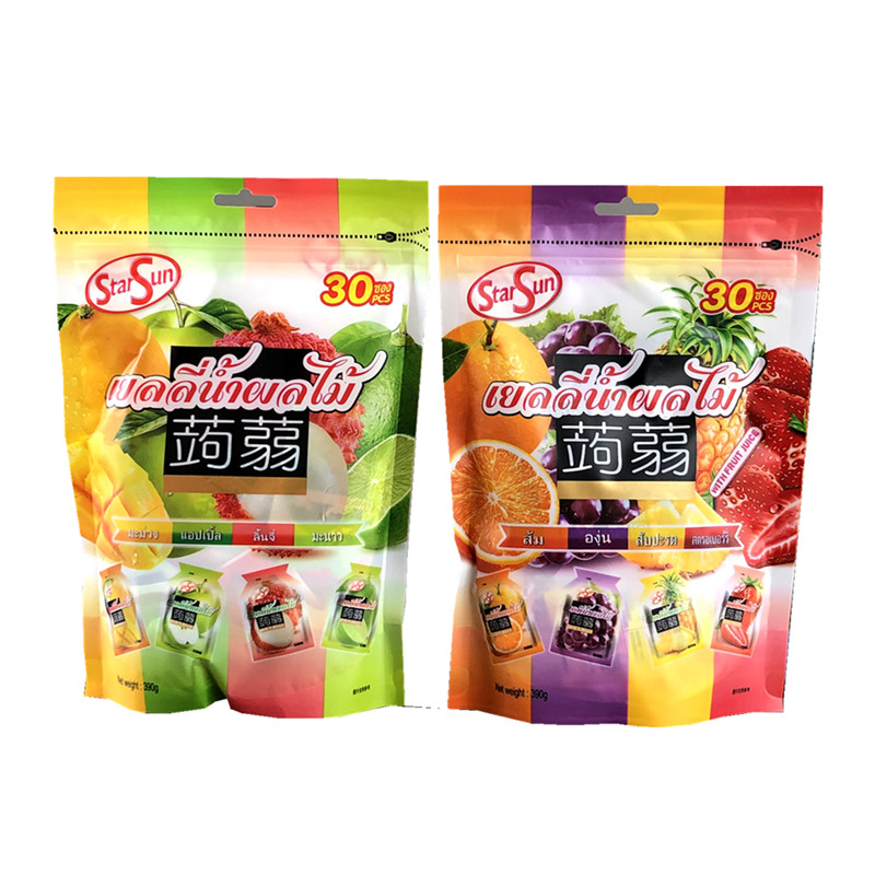 进口StarSun综合果味蒟蒻果冻0脂肪果汁吸吸冻儿童解馋零食泰国