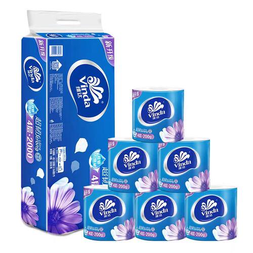 维达V4519超韧有芯卷纸4层加厚200克/卷10卷/提卷筒纸1提