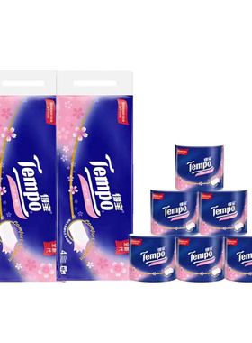 得宝T4682樱花香卷纸4层加厚160克/卷10卷/提有芯卷筒纸2提