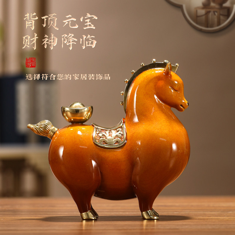 礼师傅生肖马摆件吉祥物高级感工艺品客厅玄关马上有钱家居送礼品