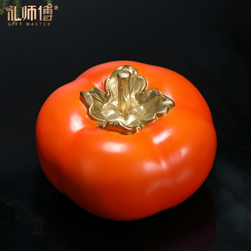 纯铜事事如意柿子乔迁礼品摆件