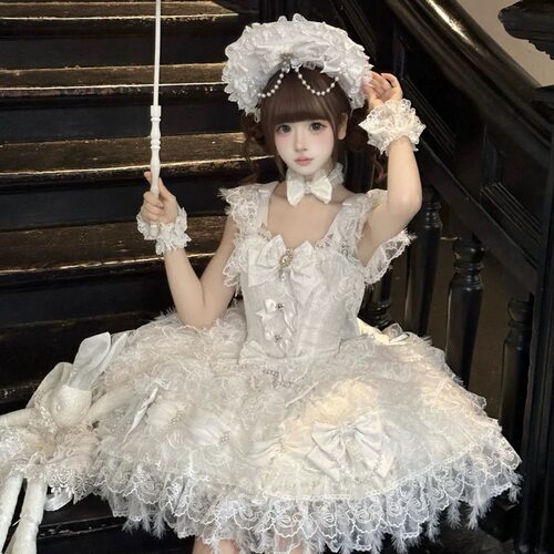 白茶少女花嫁洛丽塔JSK现货