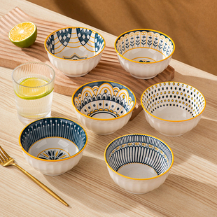 4.5英寸特别好看 米饭碗汤碗陶瓷沙拉碗釉下彩家用高颜值餐具