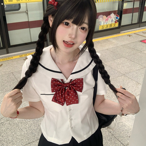 短袖上衣jk水手领衬衫