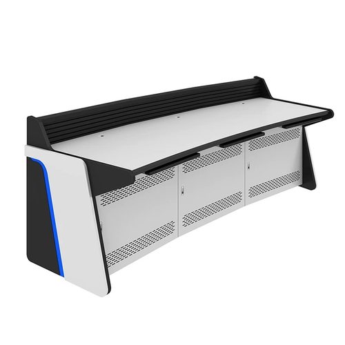 科技感弧形监控台三联五联