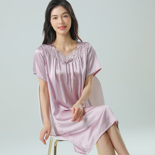 加长桑蚕丝真丝夏季宽松性感睡裙