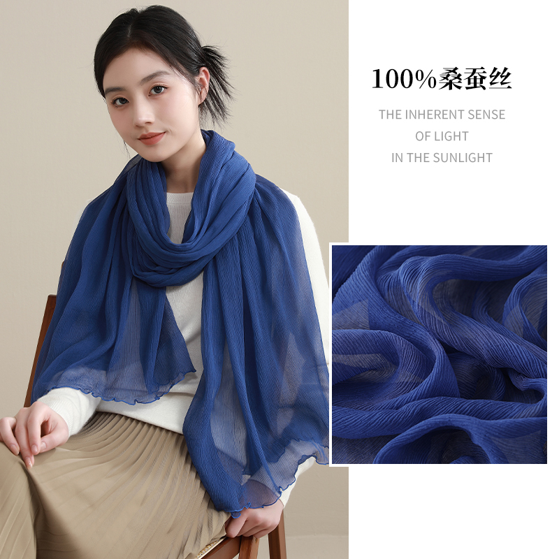 卓莲慕文艺100%桑蚕丝围巾