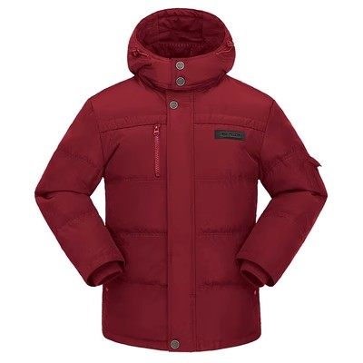 高端男式中老年酒红色本命年羽绒服2025冬季加厚大码爸爸保暖外套