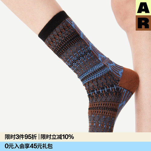 【DouDou推荐】AR新中式纹理格纹肌理中筒袜2026新款春夏袜子女